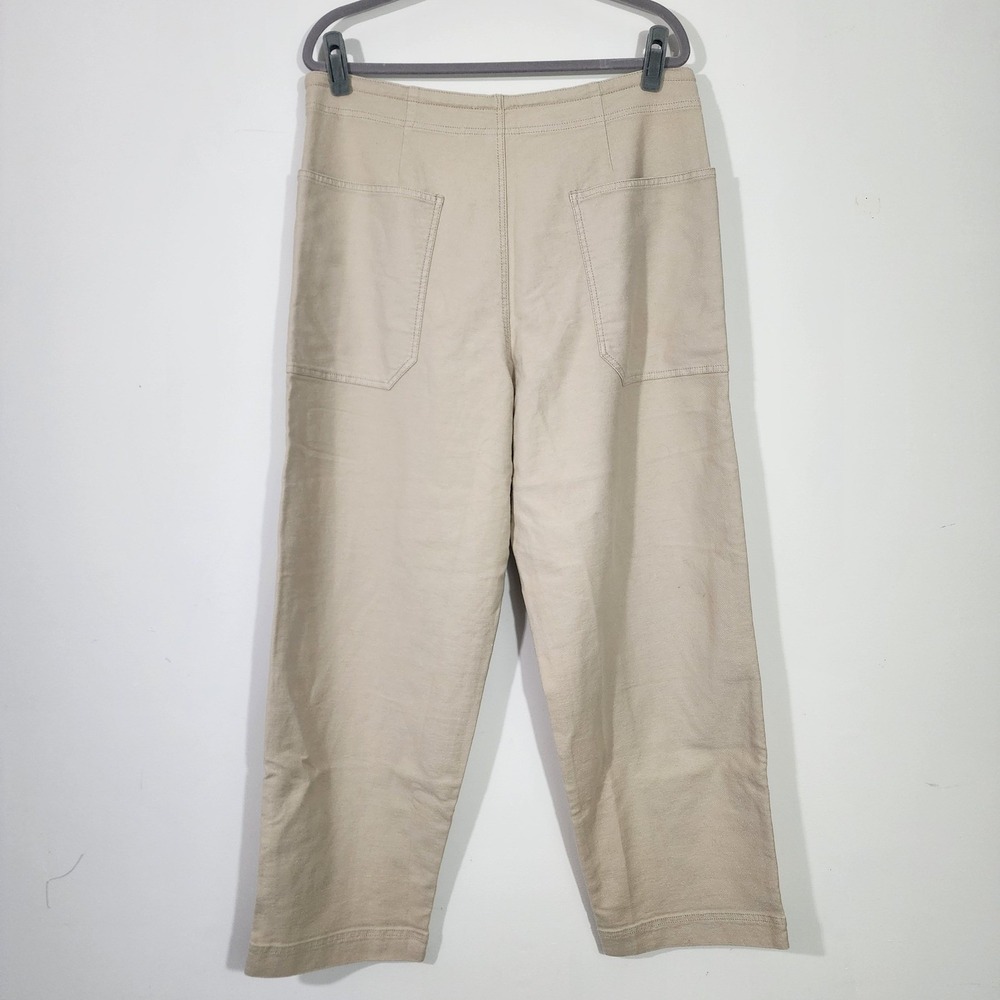 prAna Cuyamaca Pant Womens Large Almond Beige Wide Leg Organic Cotton Tencel New - Picture 9 of 11